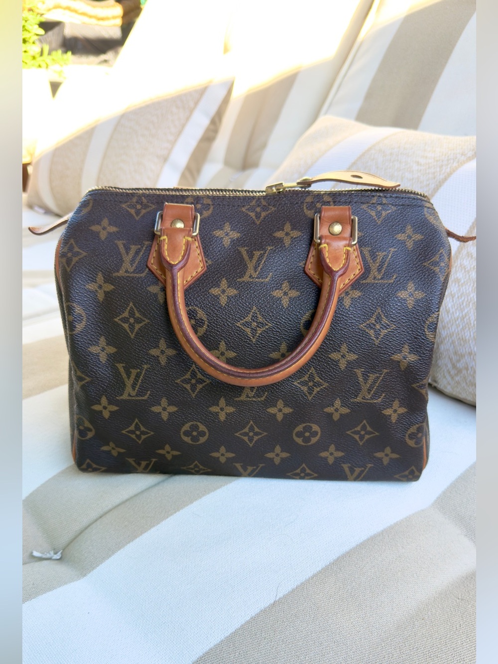 Louis Vuitton Monogram Canvas Satchel with Vachetta Handles
